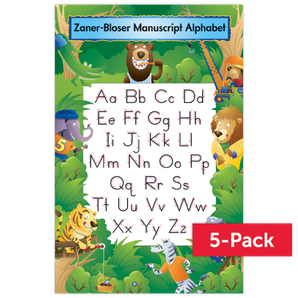 Zaner-Bloser Handwriting Take-Home Alphabet Posters English (5-Pack)
