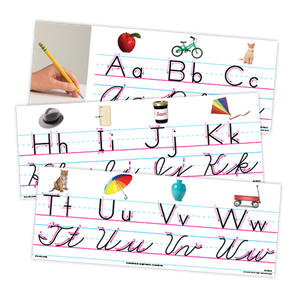 Alphabet Wall Strips Manuscript & Cursive English