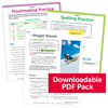 Instant Download Grammar Grade 3 Practice Pack